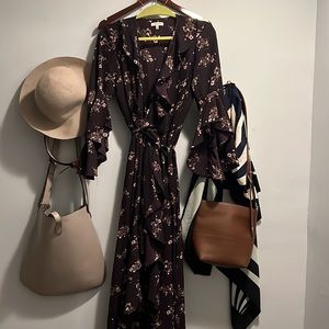 Beautiful wrap dress with bell sleeves